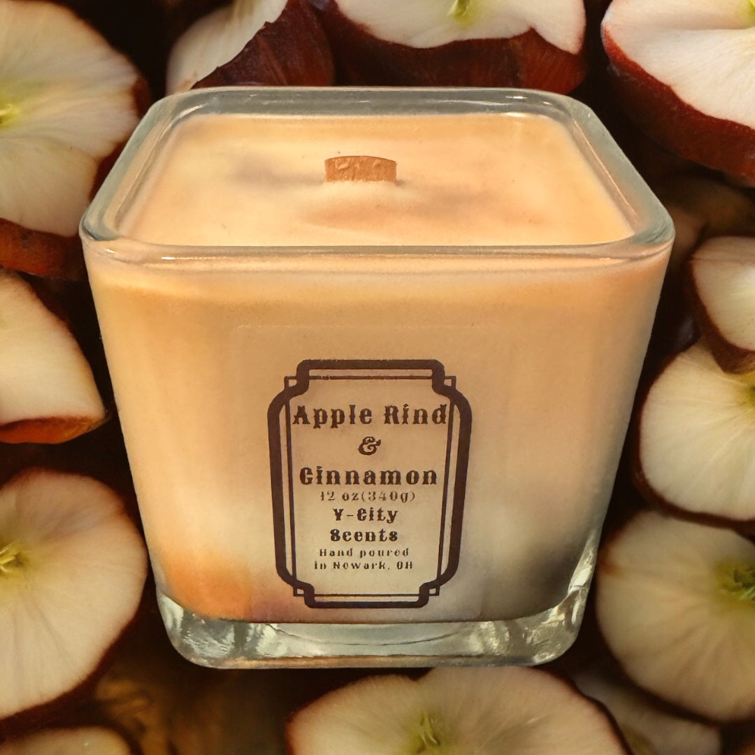 Apple Rind & Cinnamon 12 oz Wooden Wick Candle